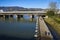 Bridge over the Bidasoa river on Spain and France border.