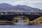 Bridge over calming afternoon waters in South Jordan Utah