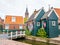 Bridge over canal to Doolhof in Volendam, Noord-Holland, Netherlands