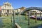 Bridge over the canal in Venice, typical Italy architecture