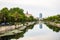 Bridge over Dambovita River. Cityscape Bucharest, Romania, 2023