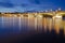 Bridge over Danube at night in Budapest