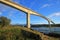 Bridge over the fjord of the whirlpools of the maelstrom of Saltstraumen, Nordland, Norway, Scandinavia