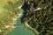 Bridge over Lac de Roselend lake in Savoie, France