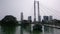 Bridge over a lake in Colombo, skyline