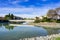 Bridge over man made waterway, Redwood shores, San Francisco bay area, California