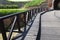 Bridge over the moat in the Petrovaradin Fortress, Petrovaradin, Novi Sad, Serbia. Wooden fortifications. Hills