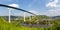 Bridge over Moselle river panorama in Zeltingen Germany