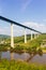 Bridge over Moselle river portrait format in Zeltingen Germany