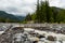 Bridge Over Nisqually River Cuts Through Boulder Field