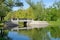 The bridge over Novodevichy pond in Moscow, Russia