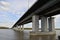 Bridge over the Ob river in Barnaul, Russia