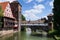 A bridge over Pegnitz River, in Nuremberg, Germany.