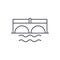 Bridge over river line icon concept. Bridge over river vector linear illustration, symbol, sign