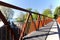 Bridge over the river in Lugano in the spring