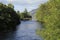 Bridge over River Oich with fort Augustus, Loch Ness in Scotland