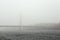 Bridge over the River in Umea, Sweden in Fog