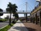 Bridge over road at the Kagoshima port promenade