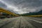 Bridge over Susitna river under the clouds