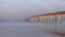 bridge over Tennessee River from Tennessee to Alabama, foggy November sunris