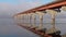 bridge over Tennessee River from Tennessee to Alabama, foggy November sunrise