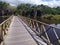 Bridge over the Timeantube River; entrance to the park Klaus Peter in the Praia do Forte.  Mata de SÃ£o JoÃ£o; Bahia; Brazil