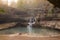 Bridge over Waterfall, Hocking Hills State Park, Old Man\'s Cave