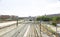 Bridge over the workshops of La Maquinista in the neighborhood of El Buen Pastor, Barcelona