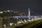 Bridge over Zhujiang river Guangzhou night view