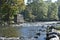 Bridge plinth on river Greta, Lake District