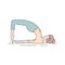 Bridge Pose Setu Bandha Sarvangasana color line icon. Inverted back-bending asana in hatha yoga and modern yoga as exercise. UI UX