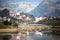 Bridge and reflection in Bac Ha market in the rural town of Lao Cai near Sapa Vietnam Asia