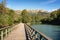 Bridge in Reservoir of Valdemurio, Senda del Oso, Asturias, Spain