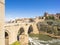 Bridge, river and monastery at Toledo, Spain