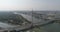 Bridge on river Sava in Belgrade, Aerial drone view