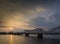 Bridge and river at sunset in kampot cambodia