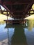 Bridge river water reflection marina pier