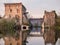 Bridge ruins reflections at Borghetto Valeggio sul Mincio near Mantova