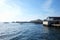 Bridge of Samaesarn port in daytime view and blue sky