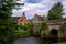 Bridge on the Sarthe in Saint Ceneri le Gerei, Normandy, France