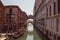 The bridge of Sighs over Rio di Palazzo connecting New prison and Dodge`s Palace