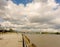 A bridge spanning the fraser river at vancouver, british columbia