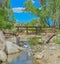 A bridge spans a finger cove on Fain Lake.