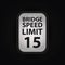 bridge speed limit fifteen. Vector illustration decorative design