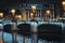 Bridge in St. Petersburg, in the evening lights