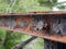 Bridge structural steel rusting due to old age