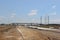 Bridge Structure with Crane heavy Machine on Toll road