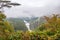 Bridge and Tadami river in Japan