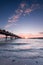 Bridge to the sea at sunrise, chalong harbor Phuket Thailand