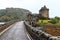 Bridge towards Eilan Donan castle in Scotland